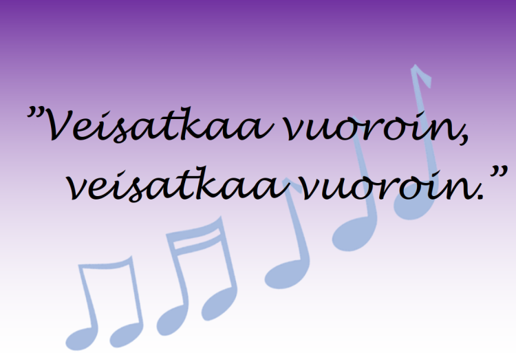 Kirkkokuoron harjoitus Teksti: Veisatkaa vuoroin, veisatkaa vuoroin.