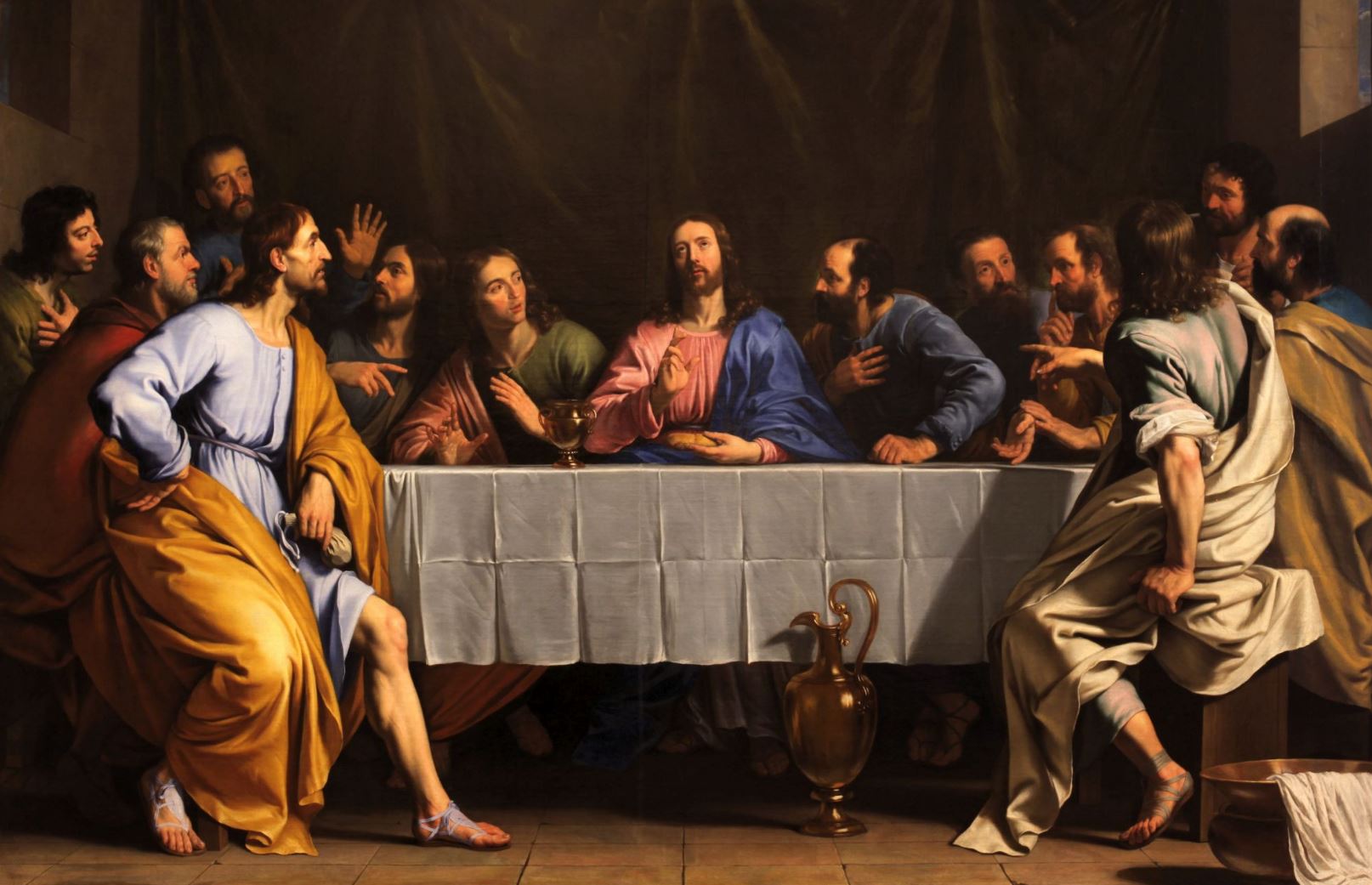 Kuva Jeesuksesta ja opetuslapsista pöydän äärellä viimeisessä ehtoollisessa